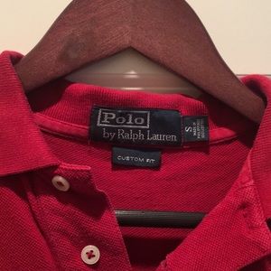 Red polo shirt